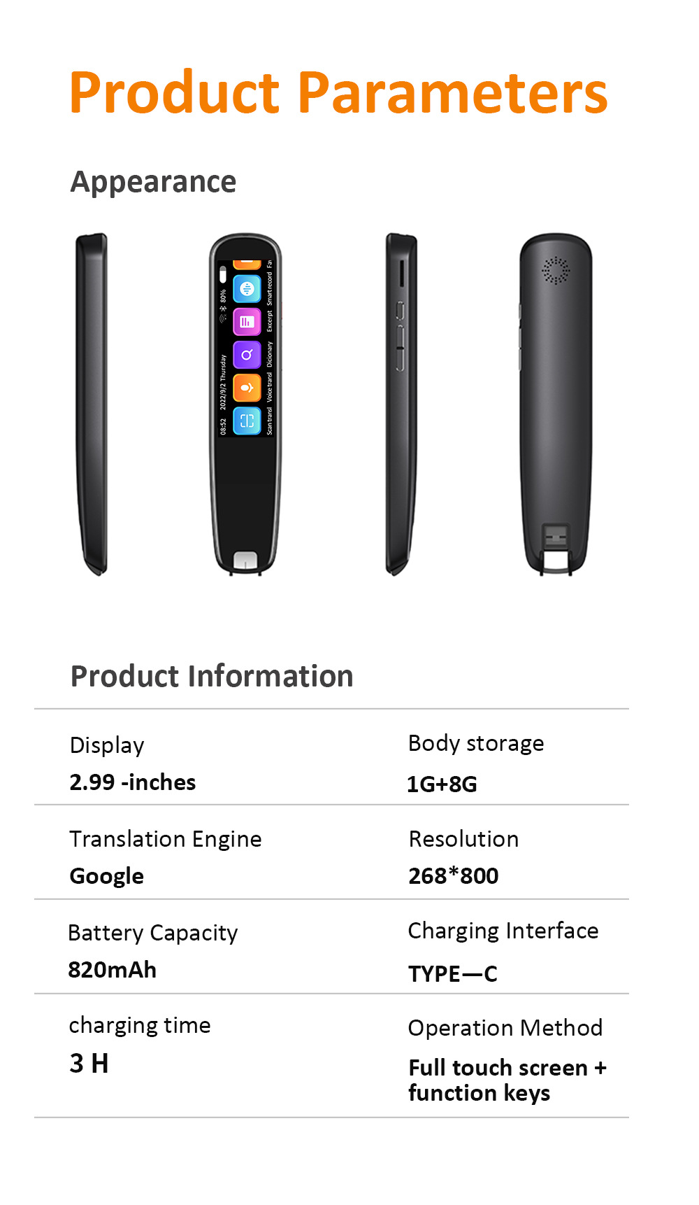 Cross-border best-selling 134 languages offline scanning translation pen, dictionary pen, translation pen, voice translator, Arabic, English pic 14
