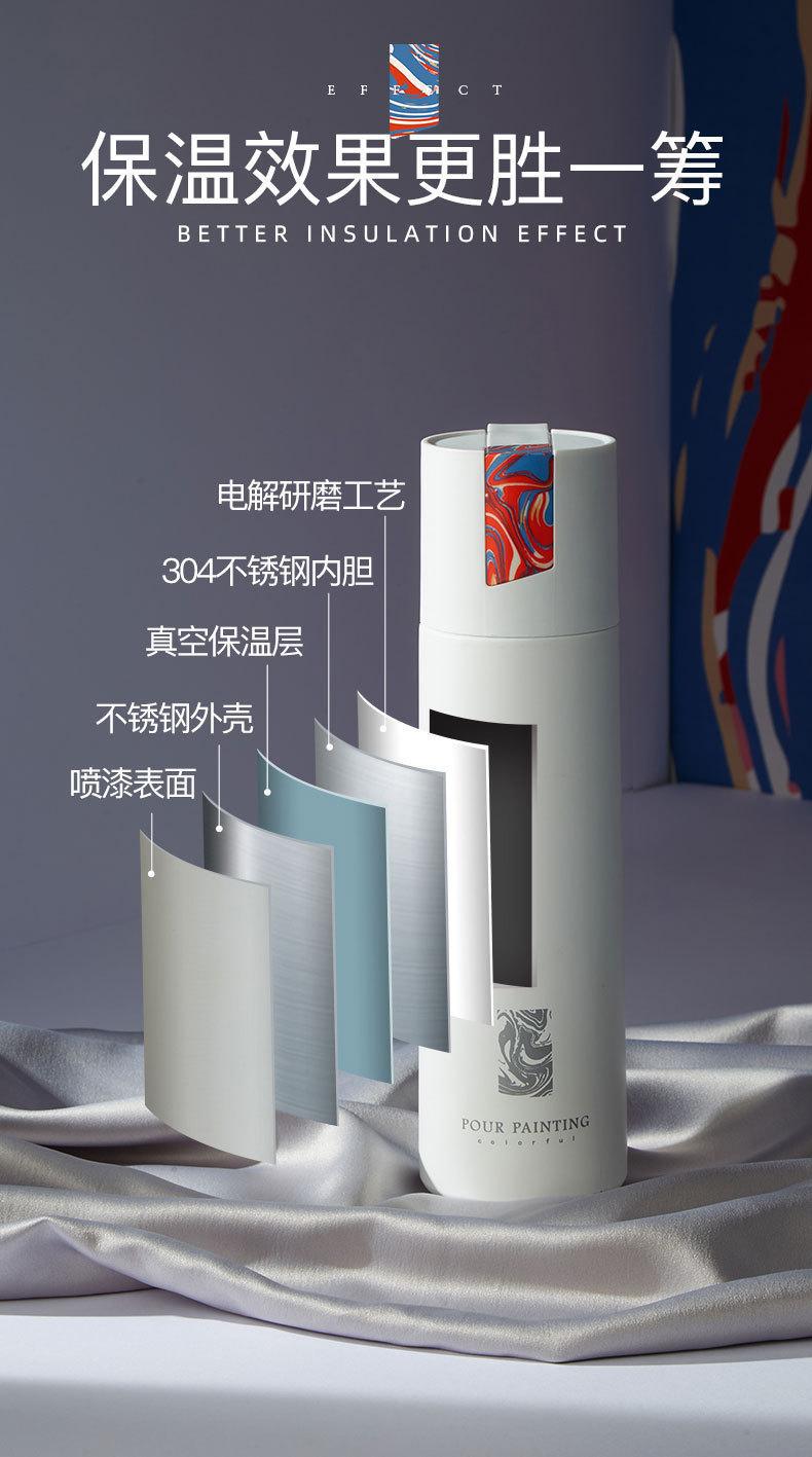 草莓生活新款创意保温杯带手柄双层水杯礼品刻字 304不锈钢保温杯详情3