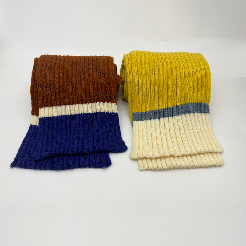 毛线针织围巾男女同款三色百搭韩版围巾学生可爱网红围脖冬款围巾详情7
