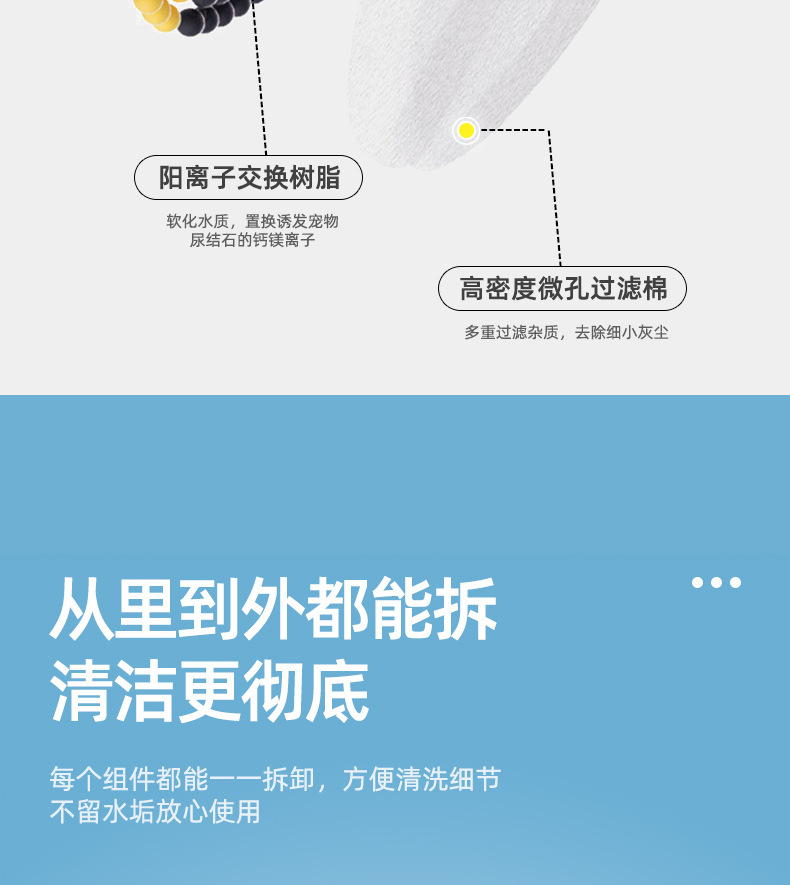猫咪饮水机智能循环静音出水喝水插电大容量宠物饮水机狗饮水器详情12