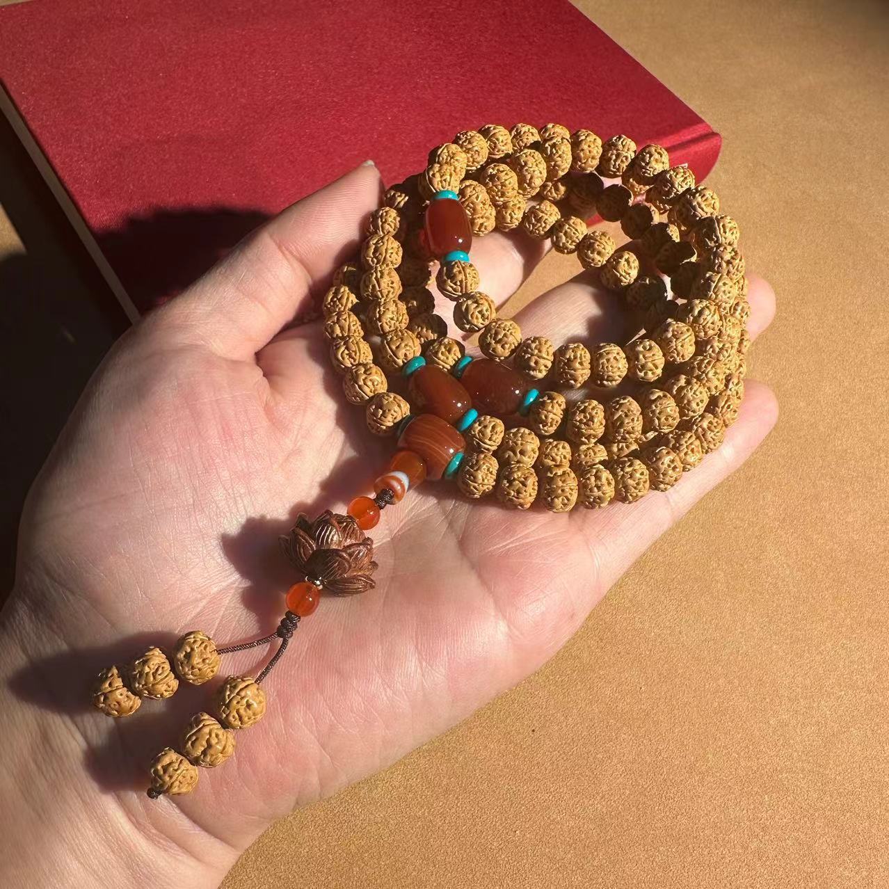 Nepalese Vajra Bodhi 108 prayer beads, carefully selected five-petal flesh texture small Vajra Bodhi beads, multi-ring bracelet, ethnic style Bodhi bracelet, cultural and artistic bracelet, cultural and artistic prayer beads bracelet, wholesale beads pic 12