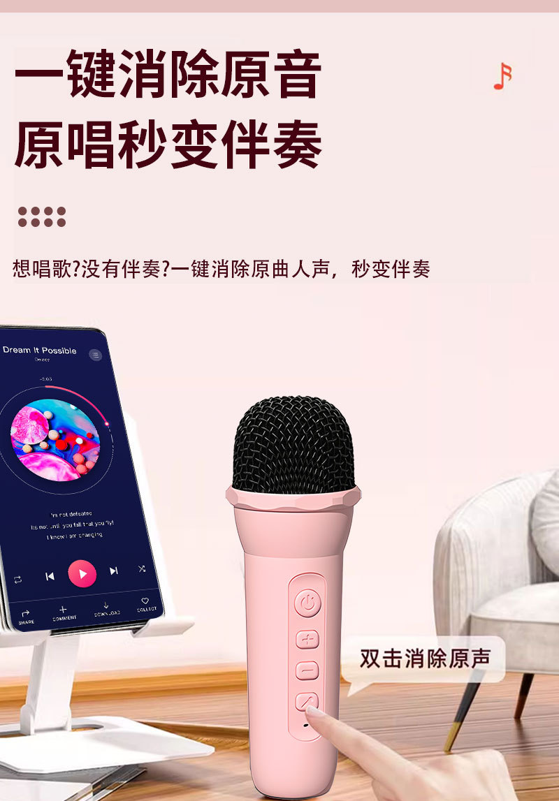 新款K歌音响儿童话筒S117 无线蓝牙音箱带麦克风 家庭ktv户外专业详情5
