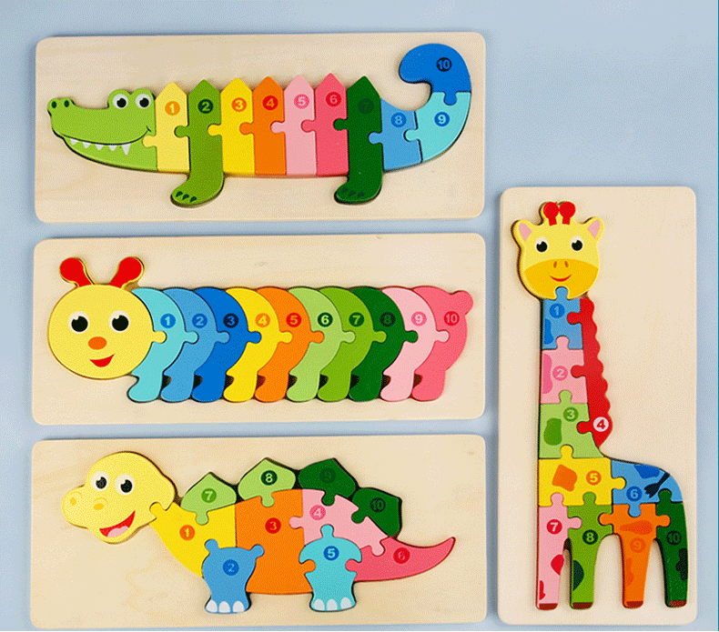 Infant and toddler 1-2-3-D half-year-old wooden three-dimensional jigsaw puzzle, early education for babies, intelligence, hand and eye training toys for boys and girls pic 33