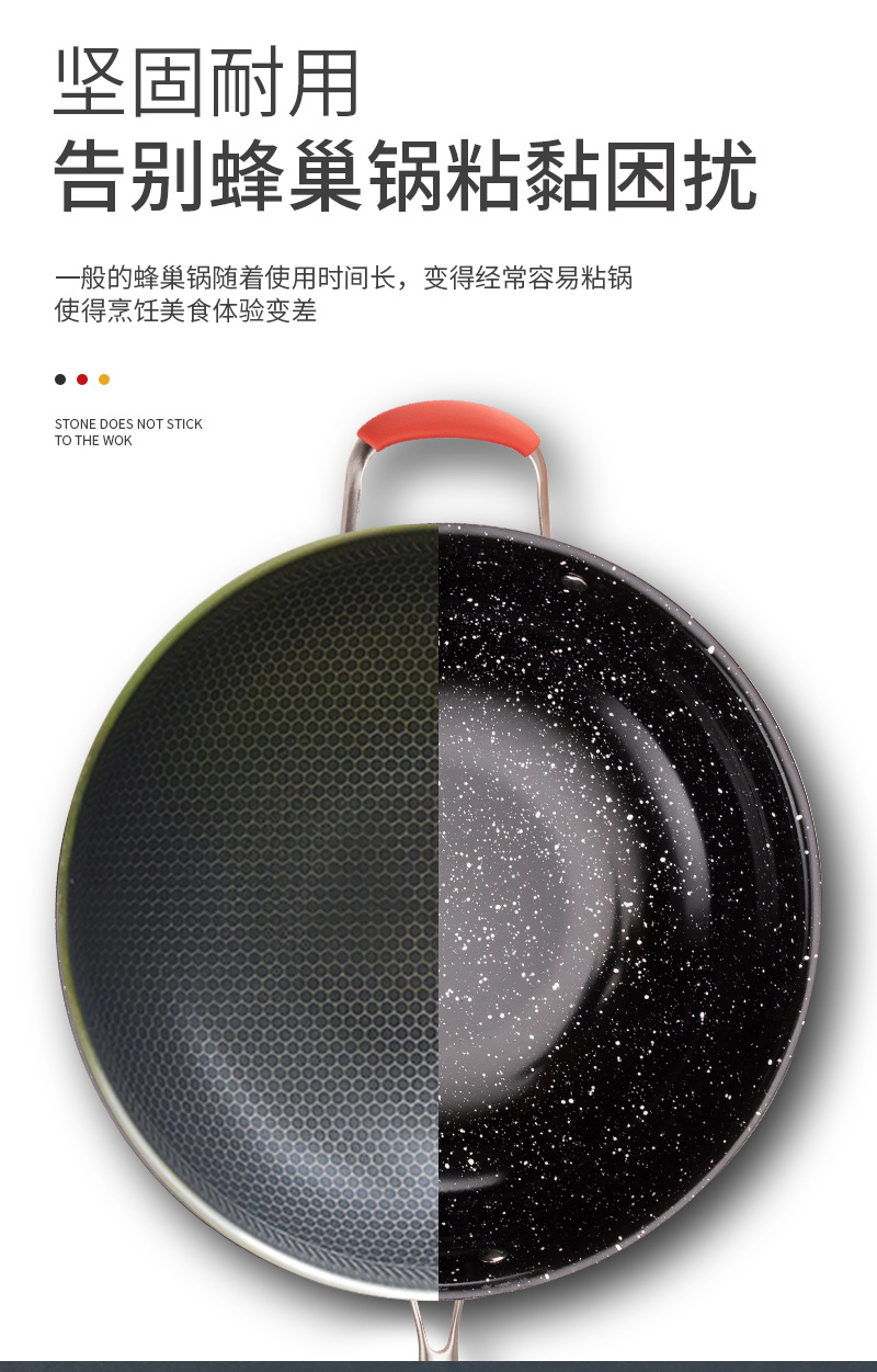 Mai Fan stone stir-frying pan, Korean non-stick pan, smoke-free pan, induction cooker pan, gas household multi-functional stir-frying pan, flat frying pan, stainless steel stir-frying pan, cookware and kitchenware, stainless steel frying pan pic 5