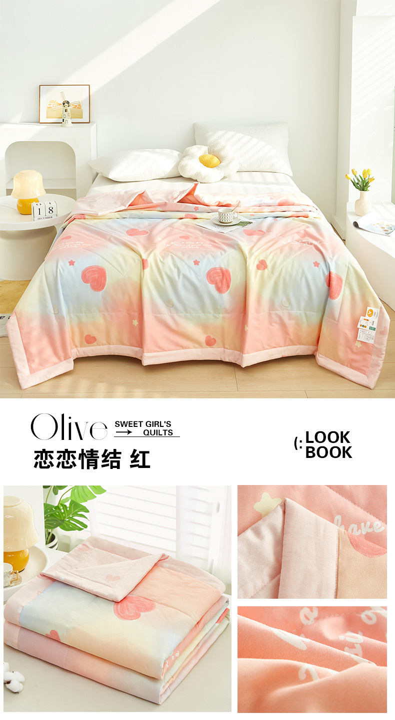 2024新款A类亲肤小清新纯棉夏被空调被批发夏凉被子全棉被芯批发详情50