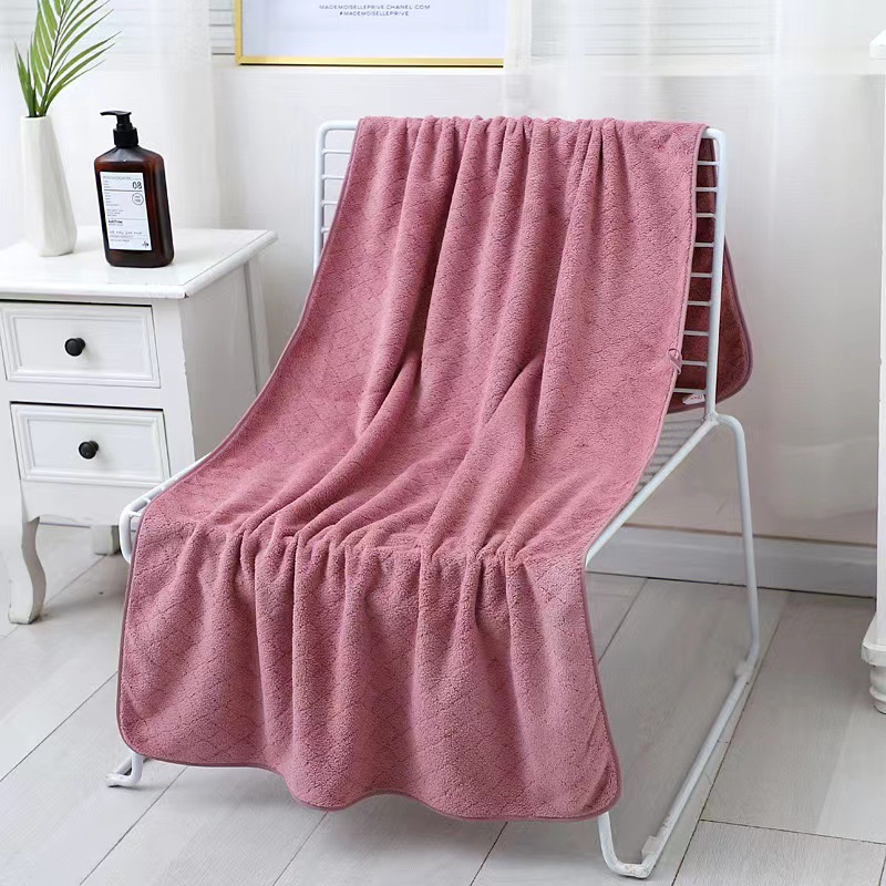 New coral fleece European-style bath towel, Class a thickened, suitable for adult home use. Made of 100% cotton, it absorbs water quickly and does not shed fibers pic 7