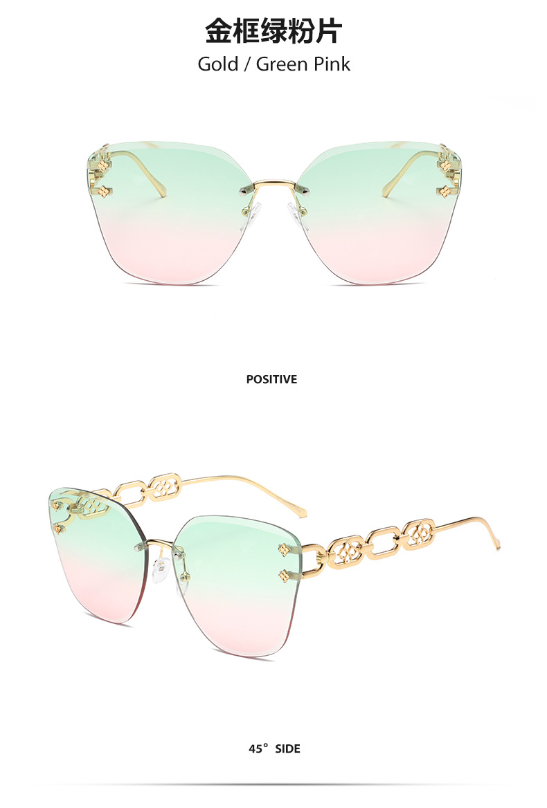 New square frameless sunglasses sold directly by the manufacturer in 2023: Fashionable sunshade for women and sun protection for men, retro and personalized sunglasses pic 10