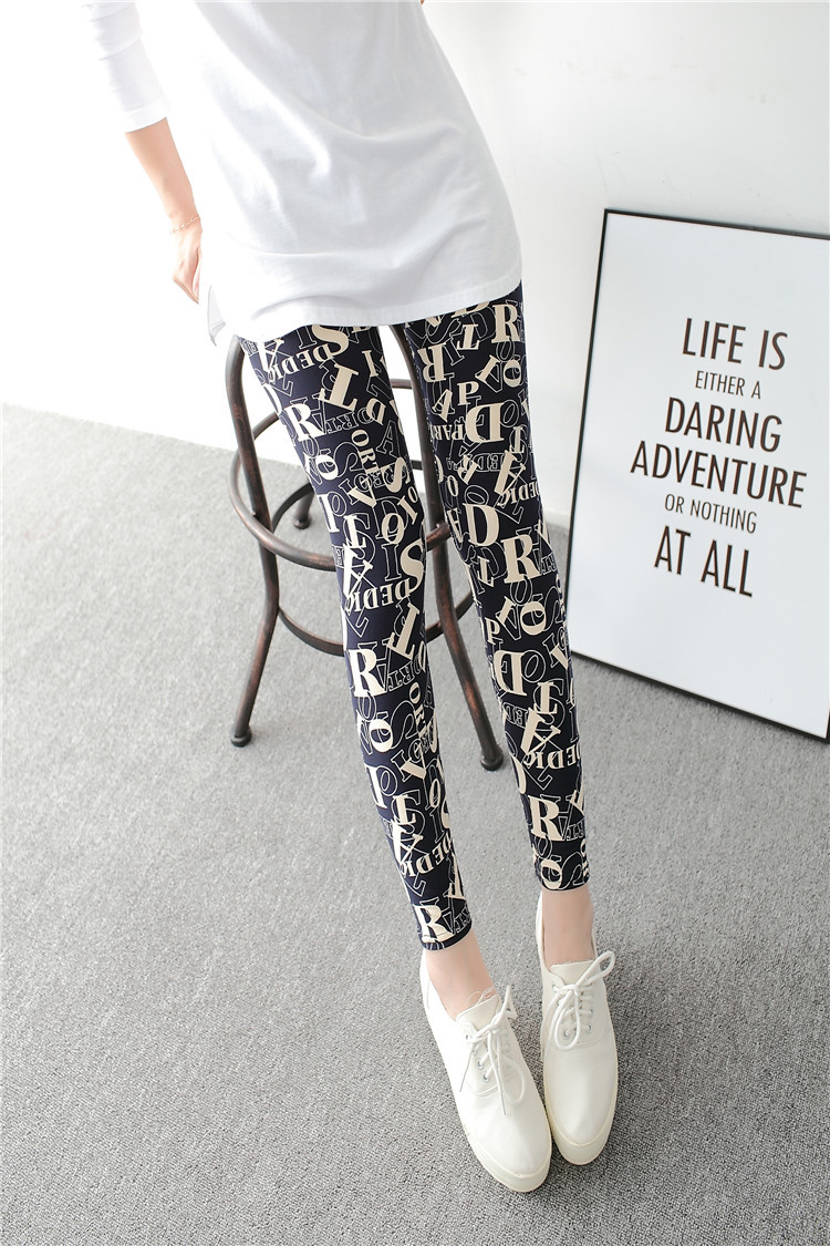 New spring dress, large-sized stretch, colorful star graffiti, personalized leggings for women pic 42