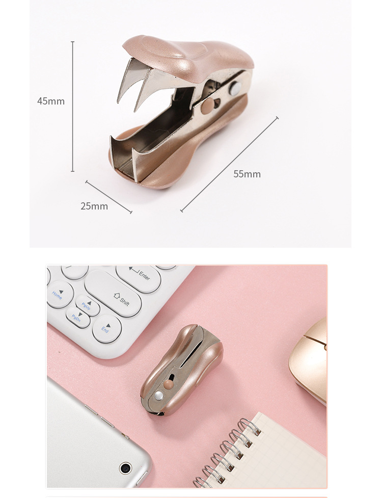 Factory-customized 12 # rose gold stapler, manual labor-saving binding machine, double-hole punching machine and nail lifting machine set pic 9