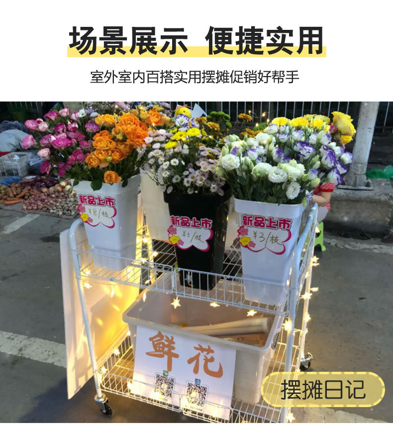 网红摆摊可折叠可拆卸移动出摊多层甜品零售钵仔糕冰粉地摊推车详情2