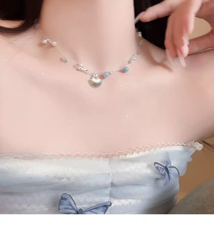 海边沙滩度假风贝壳轻奢项链ins小众设计感配饰编织绳甜美锁骨链详情36