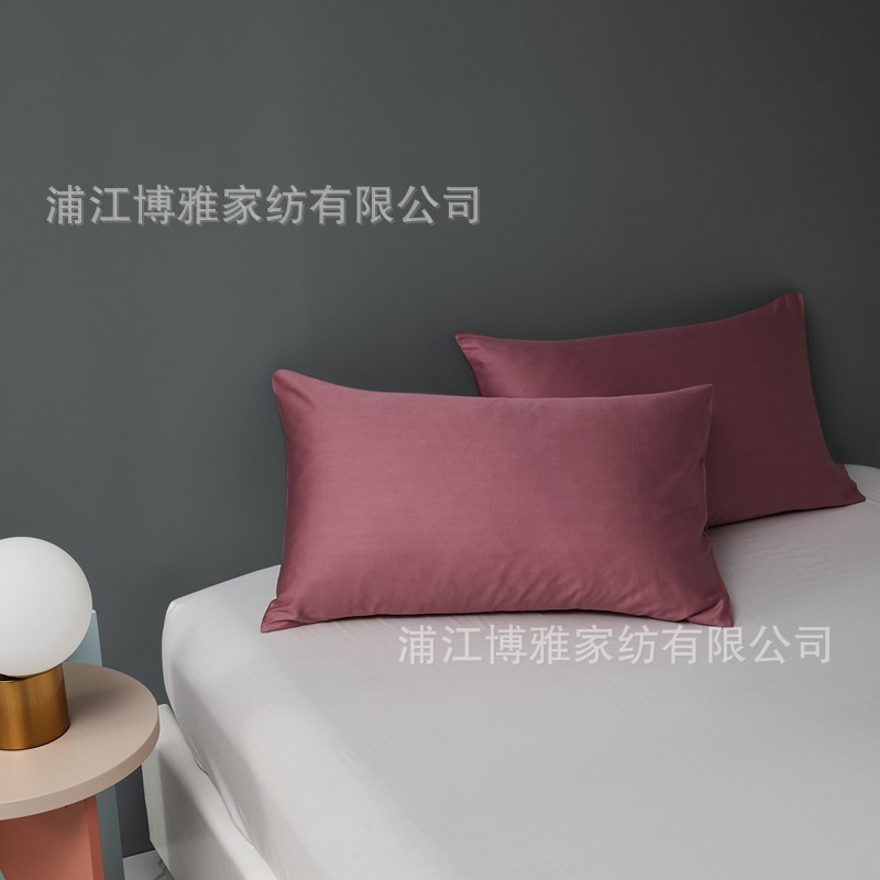 New Product 2022 Light Luxury Pair Pillowcase, 60-count long-staple cotton AB panel design, double-piece universal pillowcase wholesale pic 31