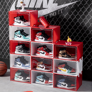 加厚防尘aj鞋盒球鞋收纳盒透明抽屉式鞋子收纳神器塑料网红鞋柜详情7