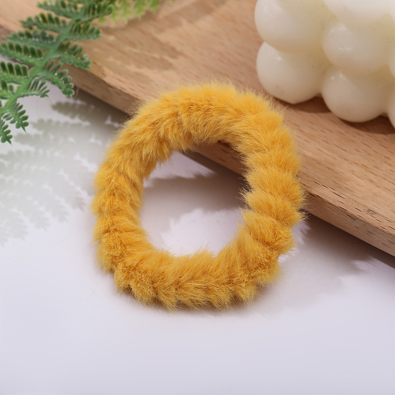 Korean style hair bands, simple autumn and winter plush bun hair ties, fashionable candy-colored sweet hair tie hair accessories wholesale pic 17