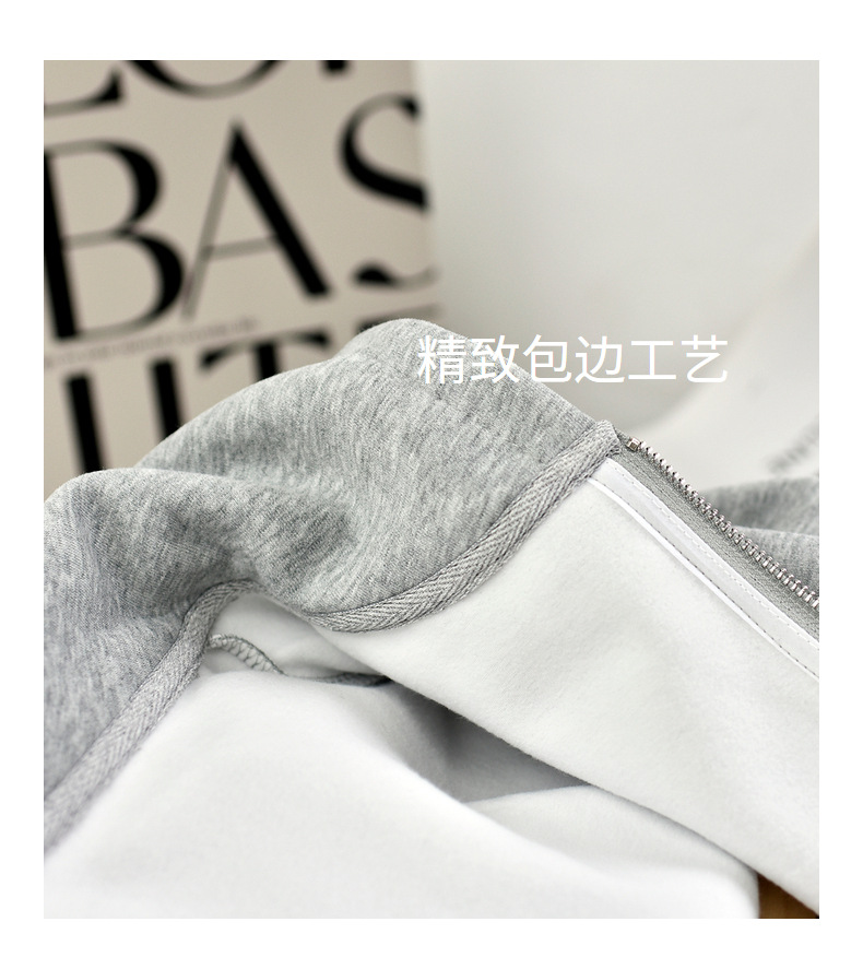 【云朵套装】连帽加绒双拉链空气棉运动高腰欧美风时尚卫衣套装女详情9