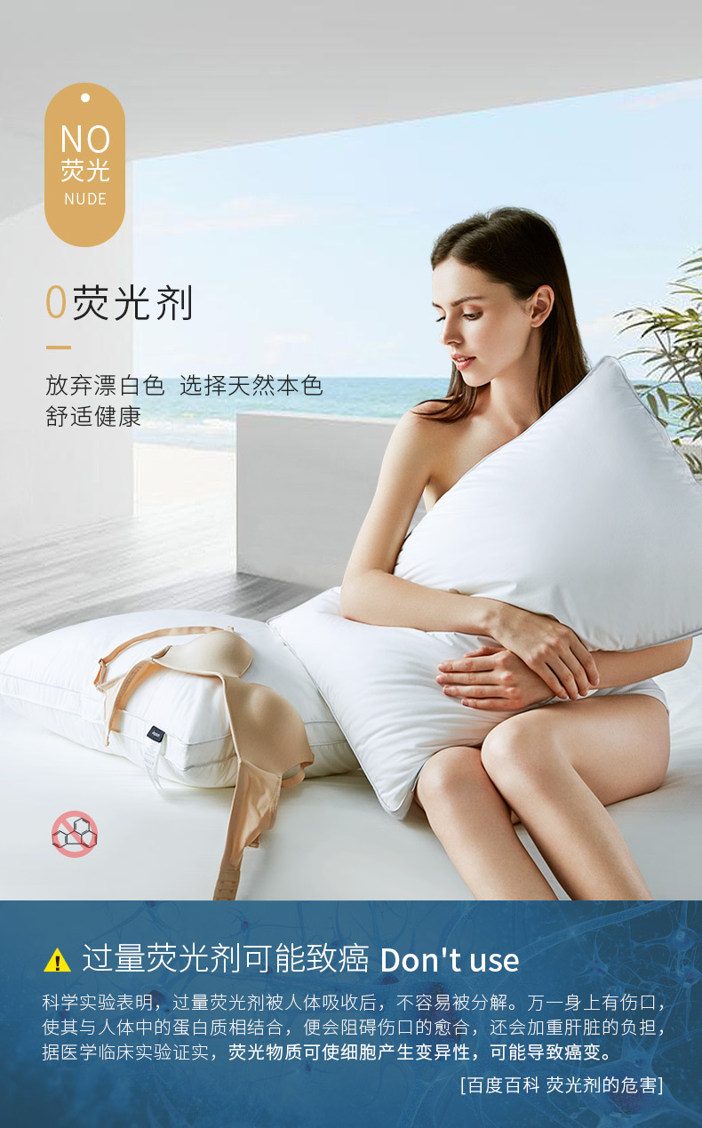 Hilton pure cotton pillow, all-cotton pillow core, five-star hotel and guesthouse neck protection pillow, single person wholesale pic 3