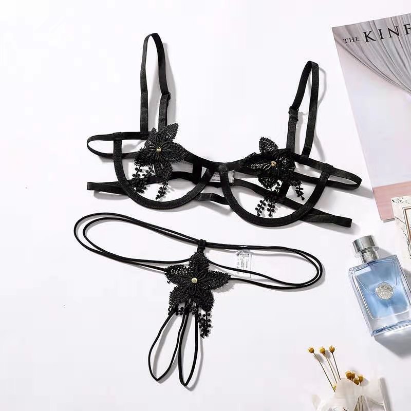 Factory direct sales of lace, milk silk, black star pendants with diamonds, handcrafted water-soluble barcode clothing accessories pic 15