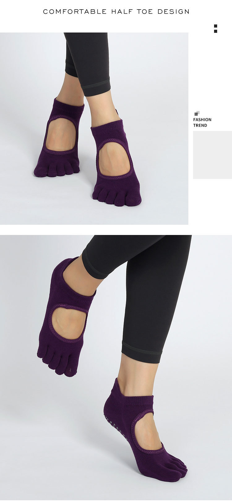瑜伽袜子夏季防滑袜女夏天普拉提袜五指袜分指运动室内运动袜详情16