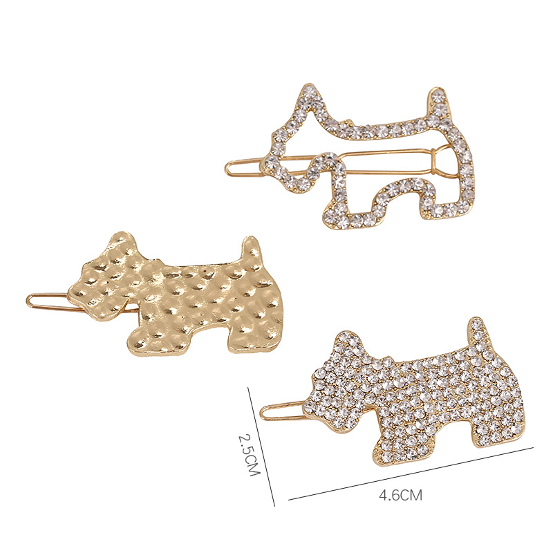 Versión coreana simple strass full diamond lujoso cara nubuck clip de rana clip de pelo adorno de pelo tocados venta directa de fábrica de perros de corea pic 5