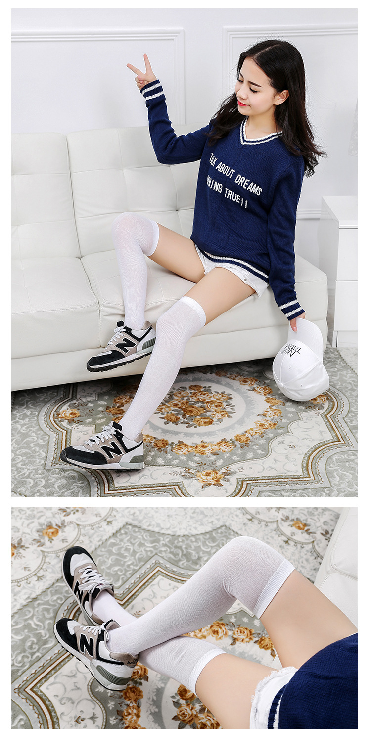 Spring and summer ultra-thin transparent sun protection thigh-high socks, knee-length knitted yoga, dance, cycling socks, air-conditioned room warmth and leg protection pic 28