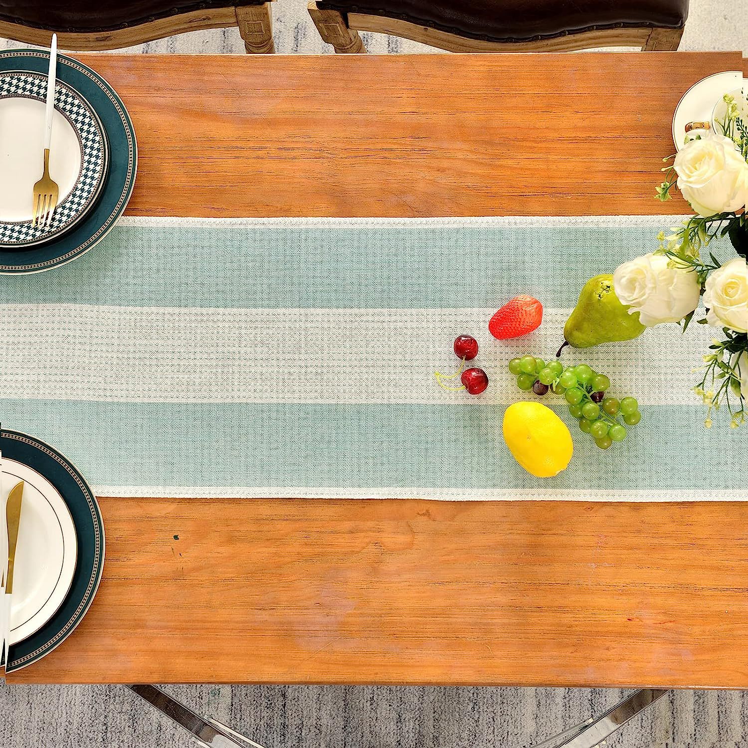 Cross-border factory direct supply table flags, American color-blocked striped tablecloths, Nordic coffee tables, long bed flags, shoe cabinet flags, tea flags pic 11