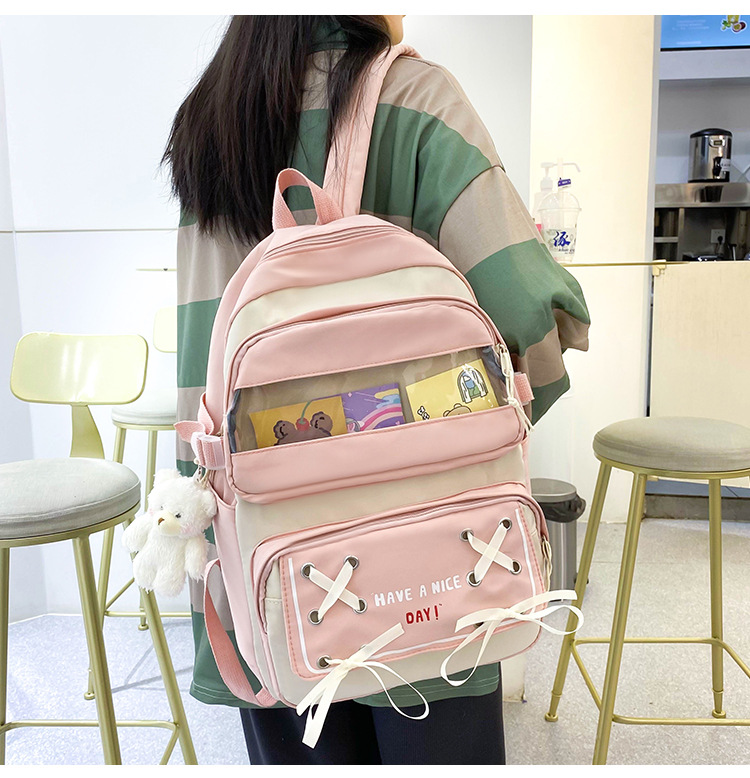 New student schoolbag, Japanese-style cute and fresh girl backpack, large capacity for junior high school students, trendy backpack for primary school boys pic 7