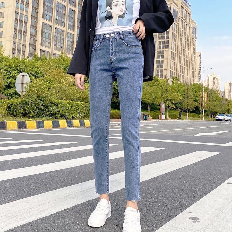 2022 Summer new style denim long pants for women, Korean high-waisted, slimming, floor-length wide-leg pants, wholesale from foreign trade street stalls pic 23