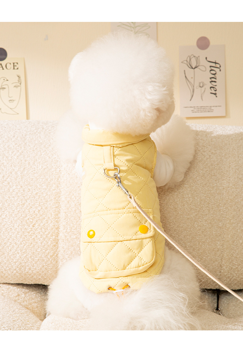 秋冬款小狗狗衣服加厚马甲泰迪比熊小型犬可牵引猫咪宠物保暖服装详情9