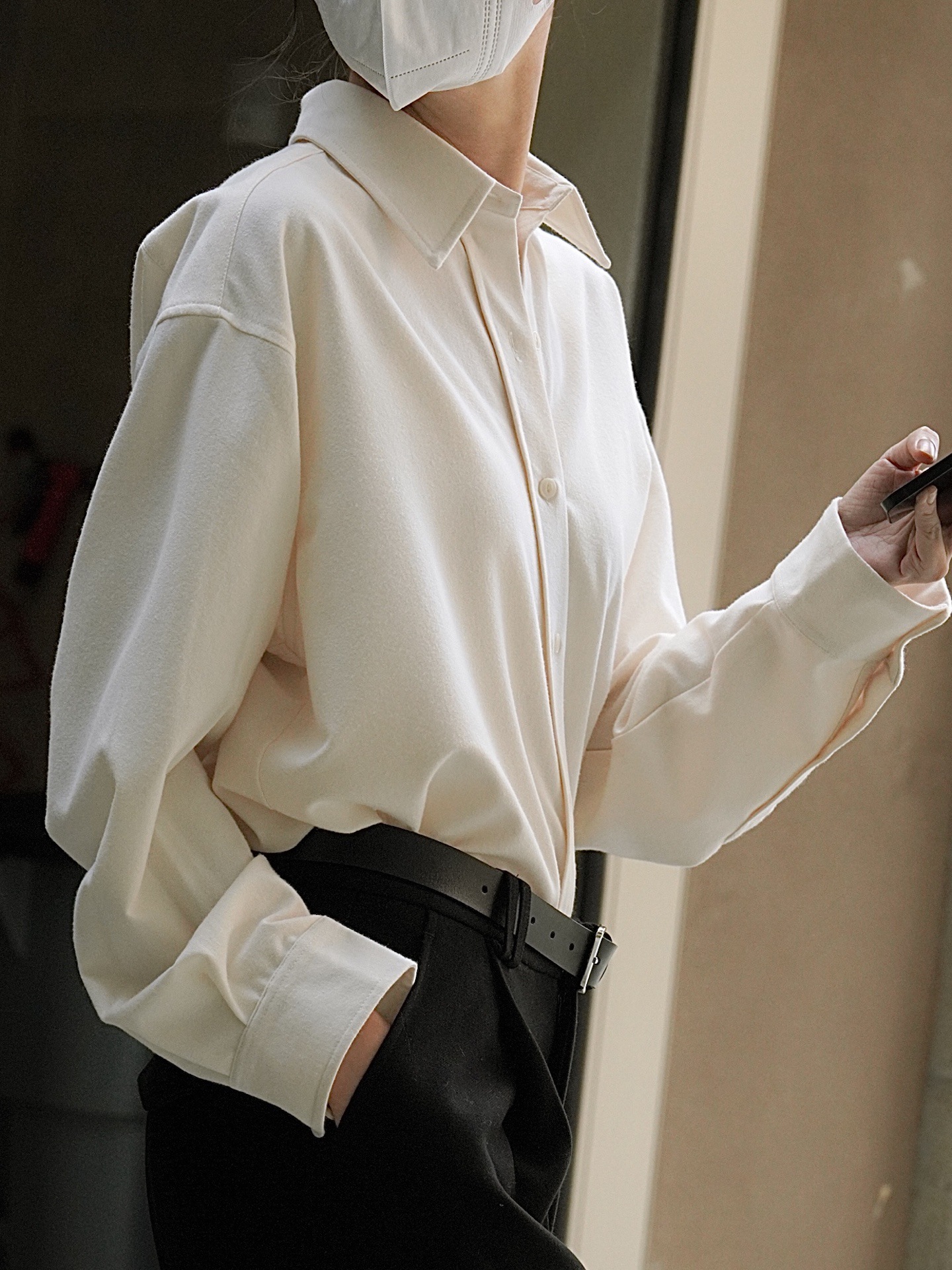 Early spring new Korean-style simple commuting brushed lapel shirt, loose and slimming, H-shaped thickened layering top for women pic 28