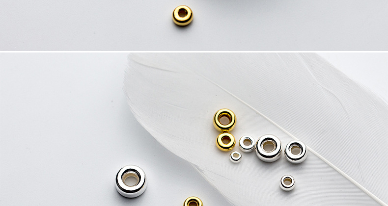 S925银水泡珠 圆环珠 车轮珠隔片垫片手工DIY饰品配件散珠S0303详情7