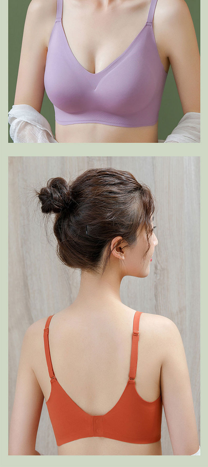 Spring and summer new one-piece seamless lingerie for women, breathable, lace-tightening, small breast, gathering latex, no underwire bra pic 23