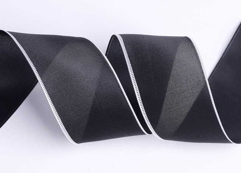 Korean version glossy black and white edge chiffon webbing DIY bow hair accessory flower shop flower packaging gift box gauze ribbon pic 9