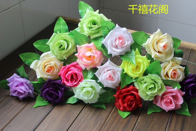 仿真花玫瑰花朵假花装饰仿真玫瑰花朵花球花墙插花花头材料绢花头详情68