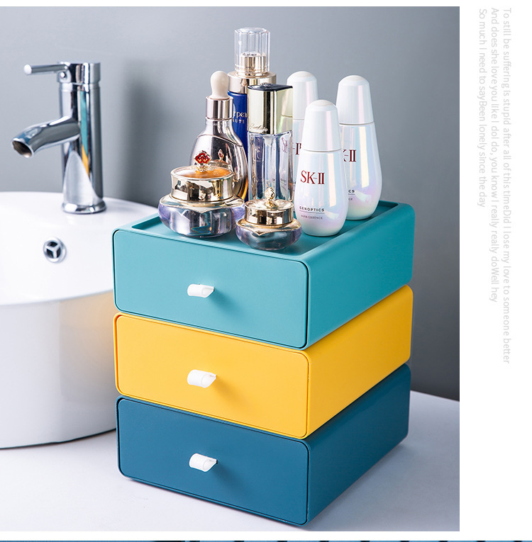 Desktop cosmetics storage box, student desk stationery storage box, office organizing drawer-type storage rack wholesale 0750 pic 18