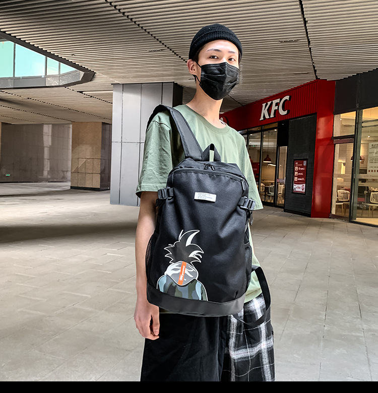 2021 Korean version fashionable couple style cartoon print cool backpack, large-capacity trendy schoolbag for junior and senior high school students pic 24