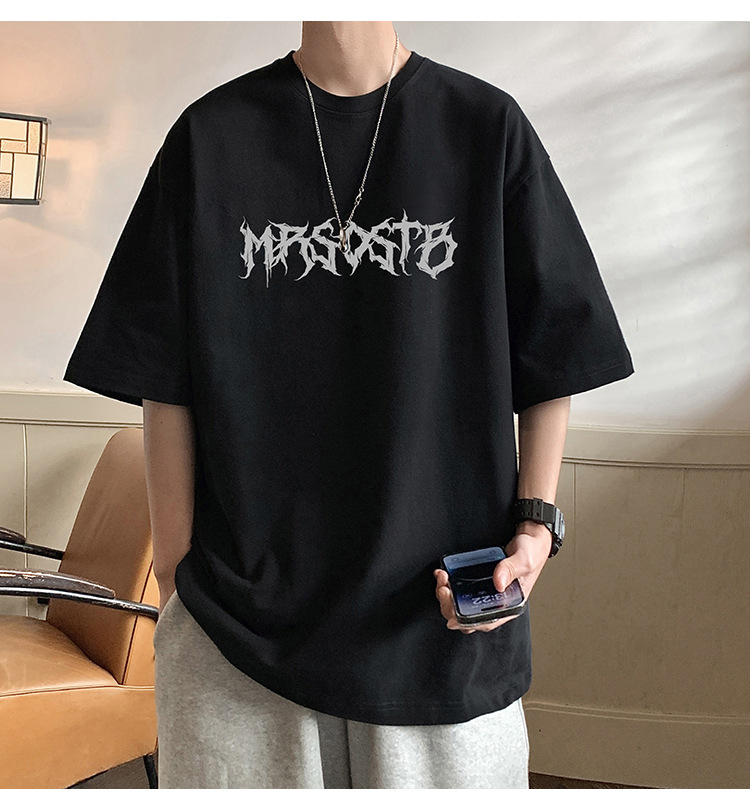 Camiseta de manga corta americana de algodón pesado hombre 2024 nuevo verano hombre retro country trend oversize pic 16