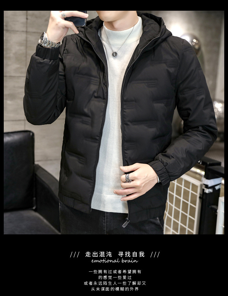 羽绒服男式2023新款秋冬季潮流修身轻薄连帽短款80绒保暖羽绒外套详情14