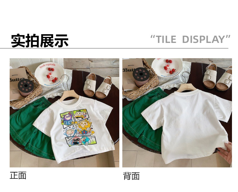 Niño camiseta verano 2024 nuevo niño niño korean versión algodón manga corta bebé dibujos animados lindo casual top pic 13