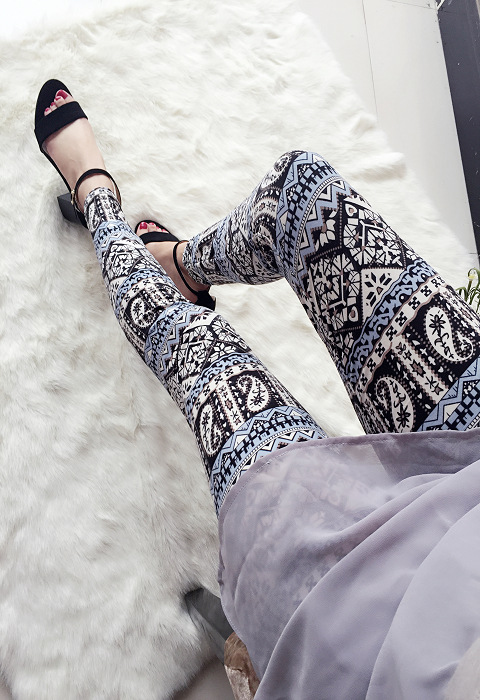 New spring dress, large-sized stretch, colorful star graffiti, personalized leggings for women pic 59