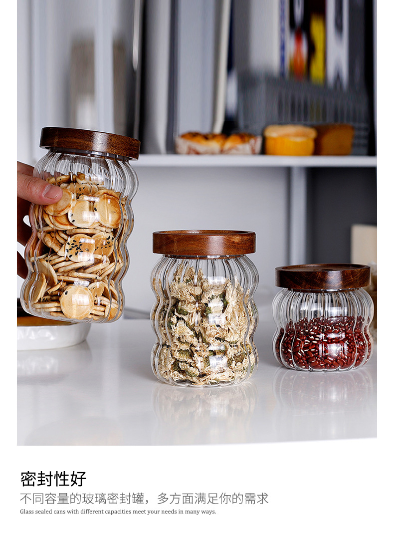 Vaso de almacenamiento creativo multigrano martillos acacia madera tapas latas herméticas latas de almacenamiento de granos de café botellas de almacenamiento pic 5