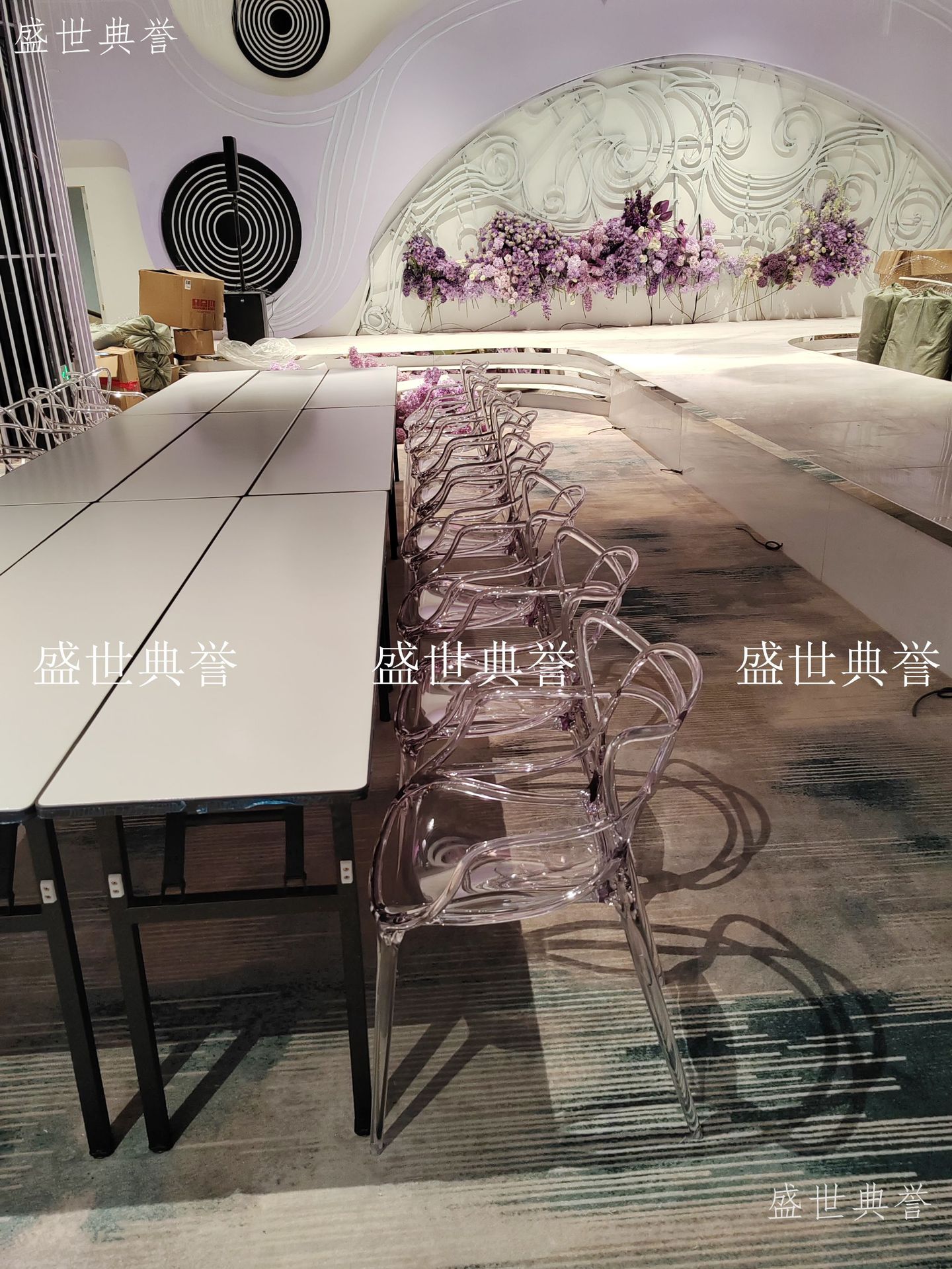 Shenzhen manufacturer direct sales outdoor wedding acrylic crystal chairs, hotel wedding banquet transparent chairs, theme wedding cat-ear chairs pic 5
