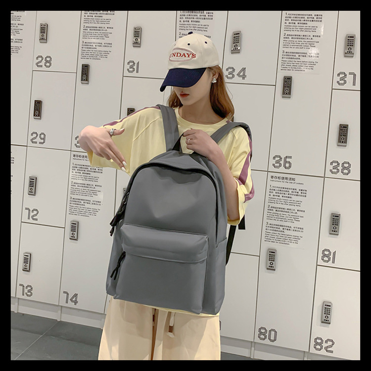 无印黑色书包男大学生 ins风日系简约男生背包初中高中生双肩包女详情6
