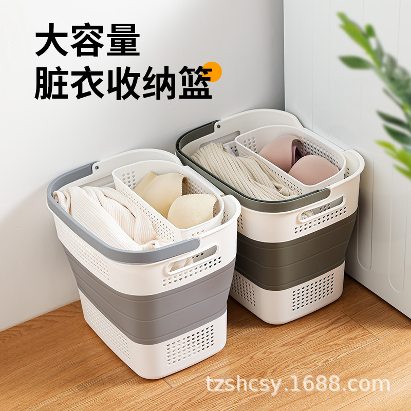 一件代发 新款衣服折叠收纳篮 脏衣篮儿童玩具篮家居日用品小百货详情5