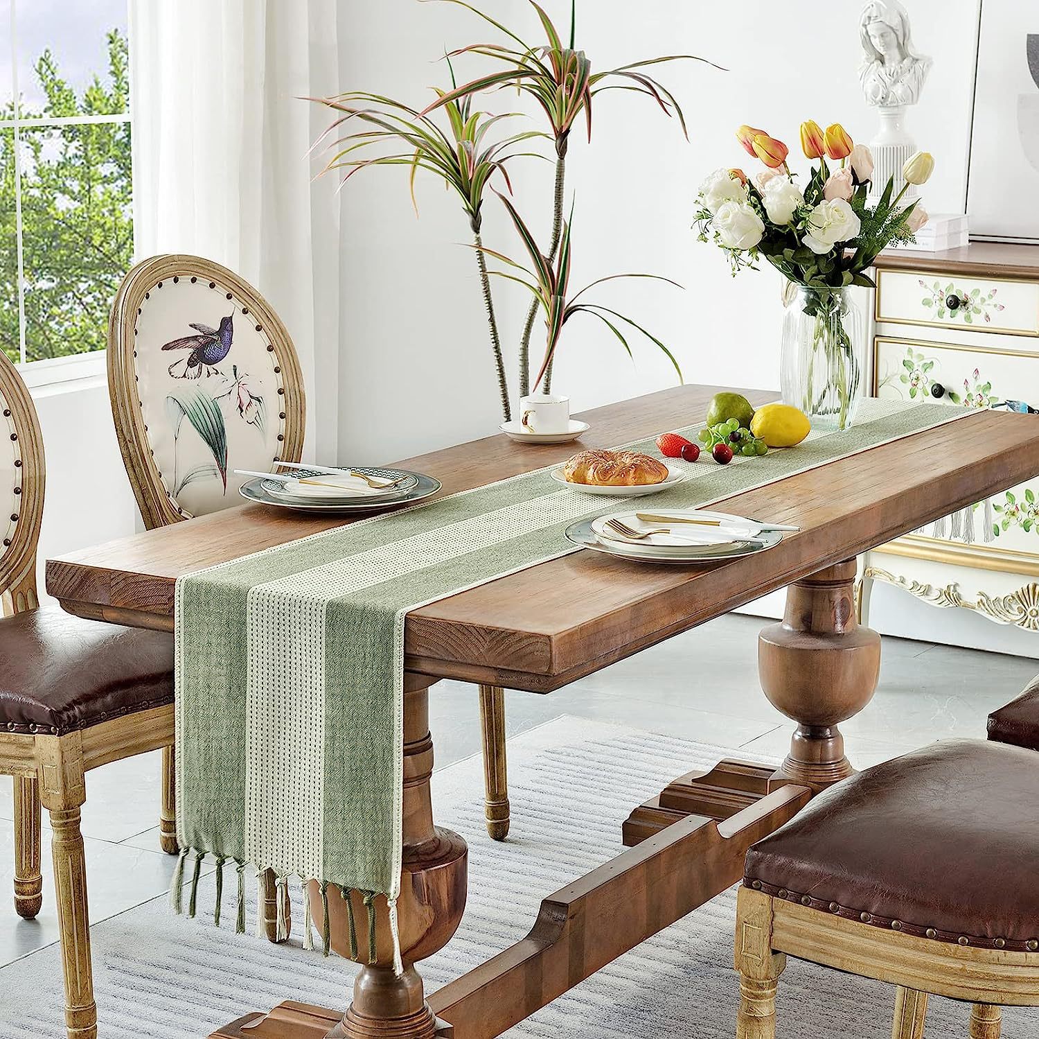 Cross-border factory direct supply table flags, American color-blocked striped tablecloths, Nordic coffee tables, long bed flags, shoe cabinet flags, tea flags pic 7