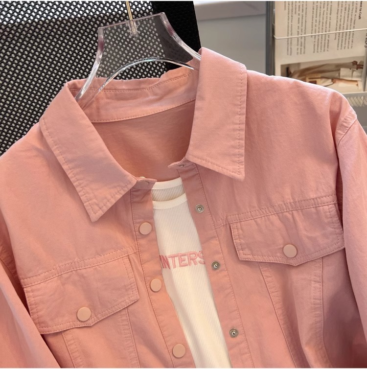 Polo领长袖衬衫女2024春秋新款洋气时尚修身显瘦薄款衬衣外套上衣详情12