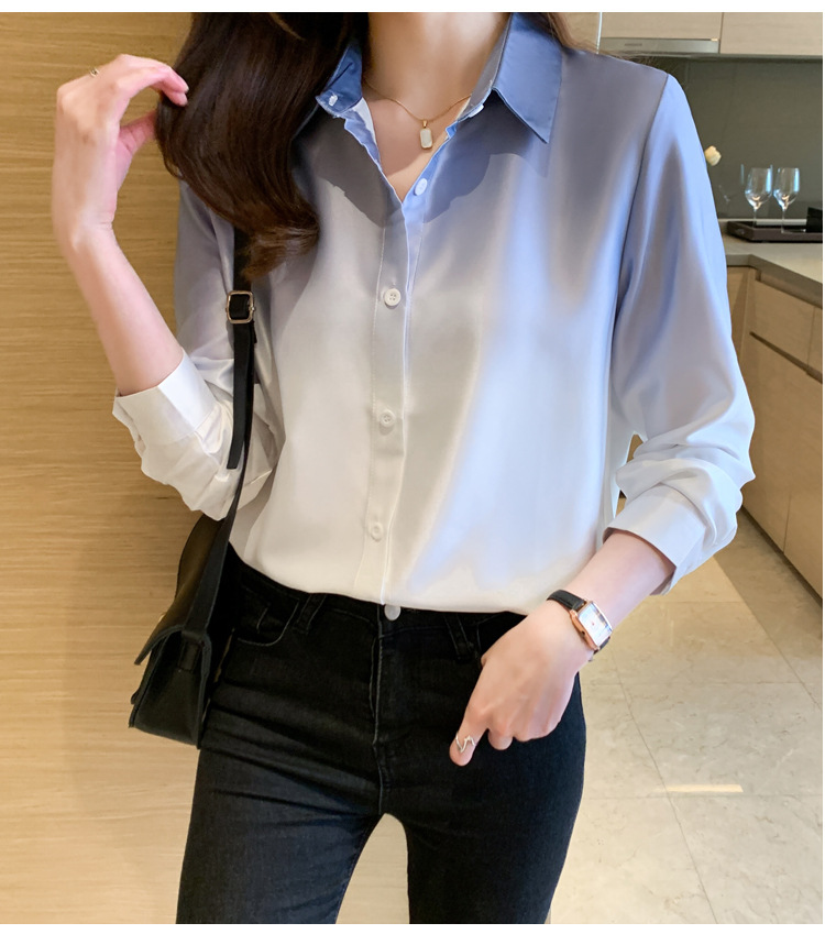 2024秋新款设计感渐变衬衣个性长袖气质百搭宽松显瘦时尚女式衬衫详情28