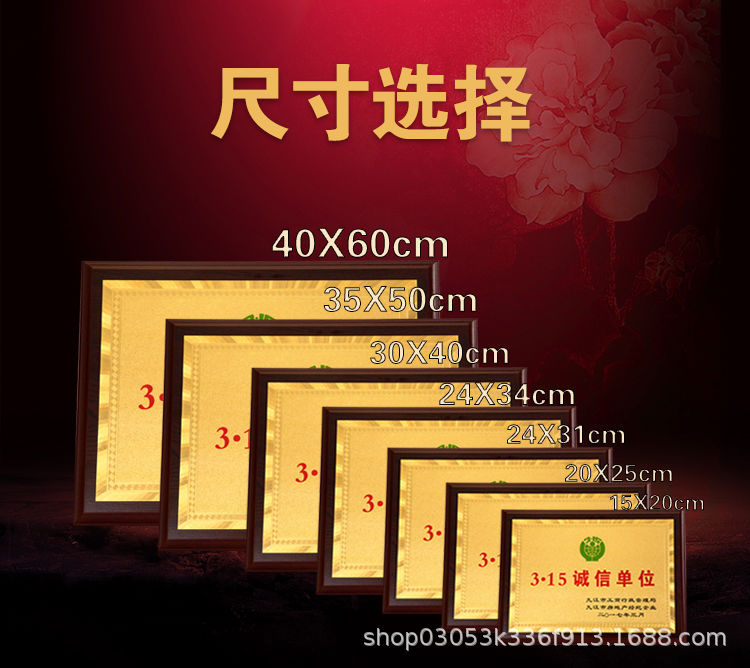 Gold foil medal authorization certificate production, honor plaque customization, wooden base medal, educational bronze plaque, crystal custom hanging plate pic 3