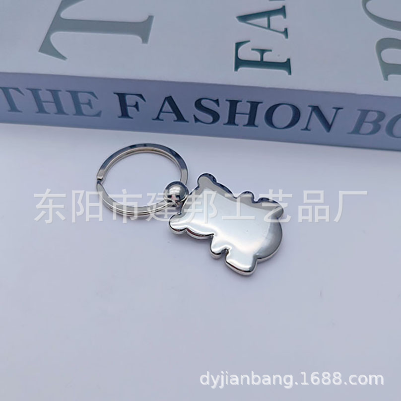 厂家定制个性金属旅游纪念品立体光面小熊贴纸挂件锌合金钥匙扣详情6