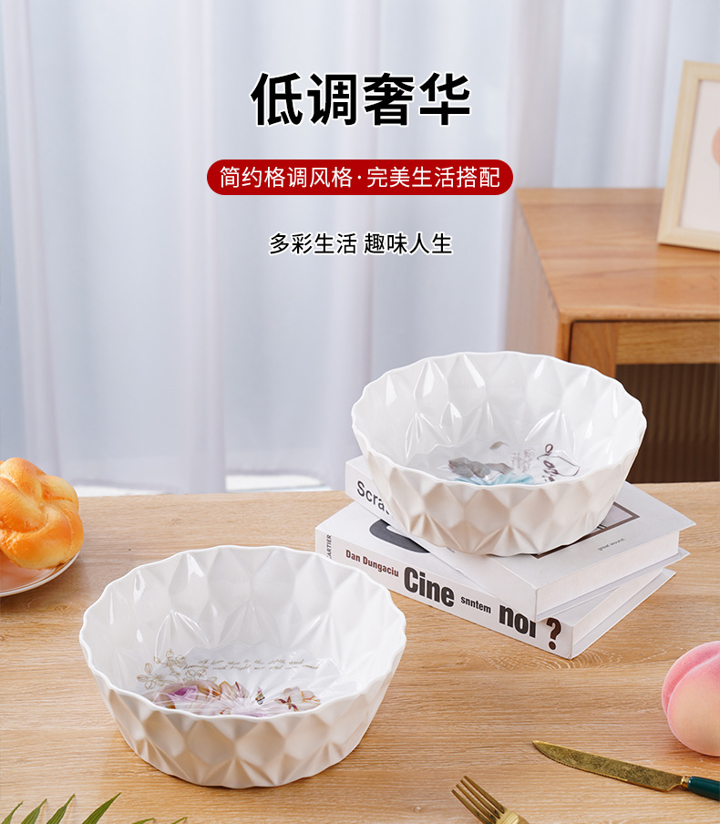 2023 Best-selling fruit plate: Round rhombic, home living room imitation porcelain fruit plate, living room melamine fruit plate LOGO pic 12