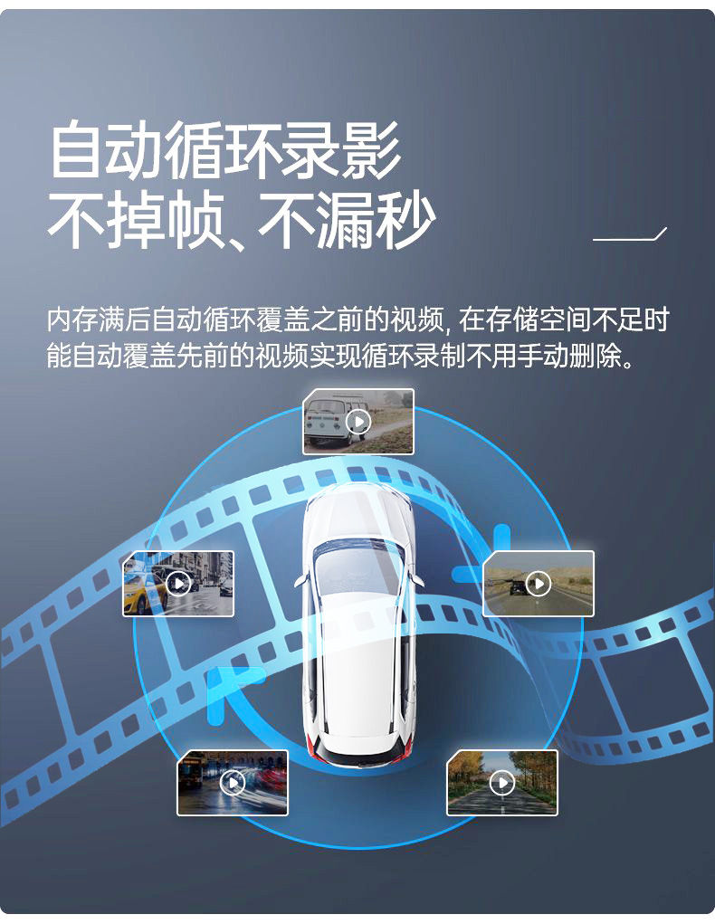 4-inch touch screen dashcam, 1080p high-definition dual-lens, dual-recording front and rear of the car, reversing camera, cross-border pic 10